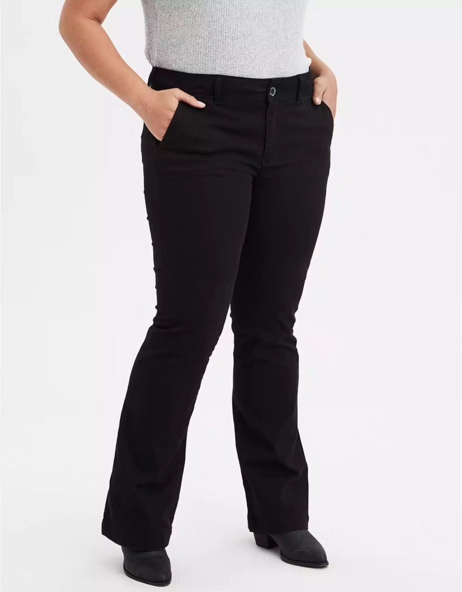 Pantalon American Eagle AE Denim X Kick Bootcut Noir Femme | DPF-19400844